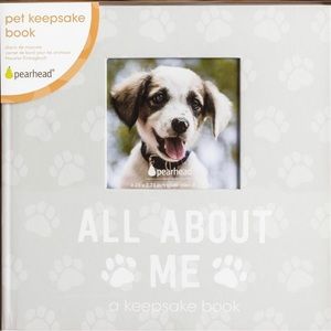Pearhead Pet Milestone Keepsake Book, Paw Print Design, Dog Owner Gift